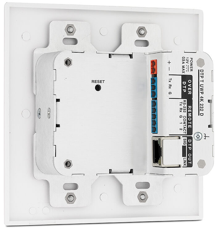 Extron dtp t uwp 4k 232 d transmisor dtp de dos entradas para hdmi y vga con embebido de audio